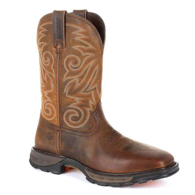 ドゥランゴ メンズ シューズ ブーツ・レインブーツ Tシャツ Durango Maverick XP Men's Waterproof Steel Toe Western Work Boots Burly Brown ブラウン｜ReVida 店