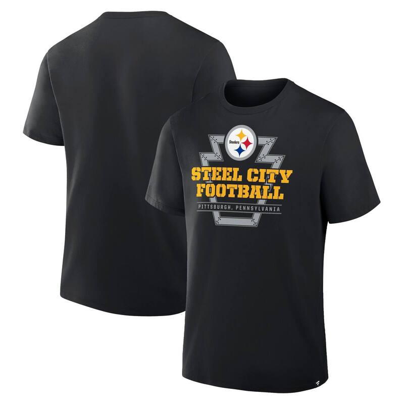 ファナティクス メンズ トップス Tシャツ Men's Fanatics Black Pittsburgh Steelers Hometown True Favorite T-Shirt Stl Black ブラック