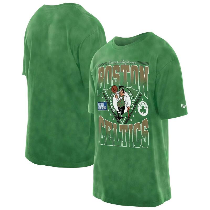 ニューエラ メンズ トップス Tシャツ ヴィンテージ Men's New Era Kelly Green Boston Celtics Boxy Old School Sport Vintage Wash T-Shirt Cel Green グリーン|ReVida 店