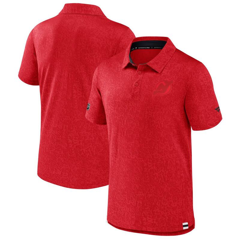 ファナティクス メンズ トップス Tシャツ ポロシャツ ジャージー ロゴ Men's Fanatics Red New Jersey Devils Authentic Pro Tonalogo Jacquard Polo Nhl Red レッド｜ReVida 店