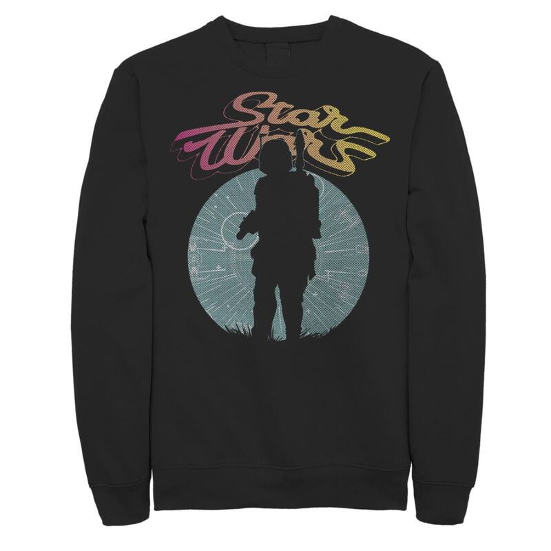 スター ウォーズ メンズ トップス Tシャツ スウェット グラフィック Men'star Wars Boba Fett Silhouette Graphic Sweatshirt Black ブラック｜ReVida 店