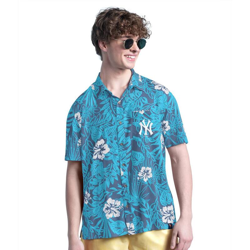 マルガリータビル メンズ トップス Tシャツ Men's Margaritaville Navy New York Yankees Palm Shade Party Button-Up Shirt Ynk Navy ネイビー