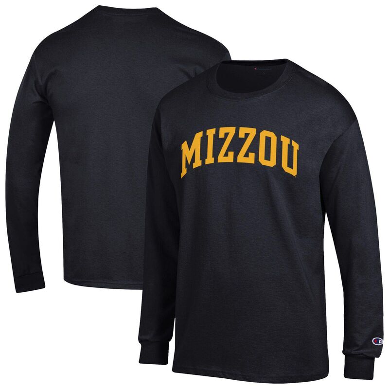チャンピオン メンズ トップス Tシャツ Men Champion Black Missouri Tigers Basic Arch Long Sleeve T-Shirt Msi Black ブラック