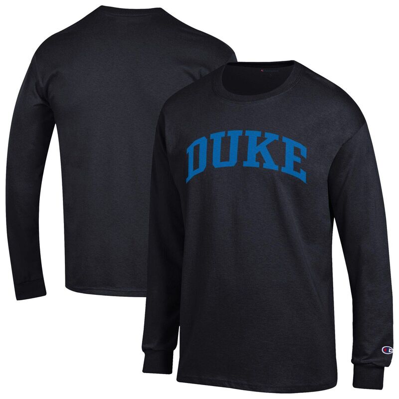 チャンピオン メンズ トップス Tシャツ Men Champion Black Duke Blue Devils Basic Arch Long Sleeve T-Shirt Duk Black ブラック
