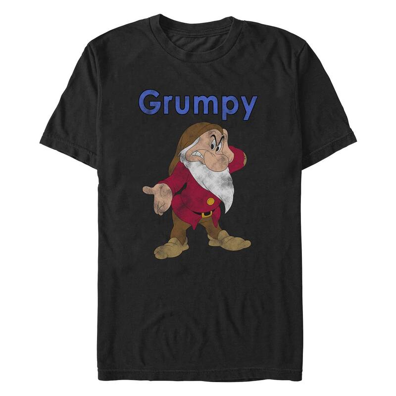 アニメキャラクター メンズ トップス Tシャツ トール グラフィック Licensed Character Disney Princessnowhite Grumpy Big & Tall Graphic Tee Black ブラック