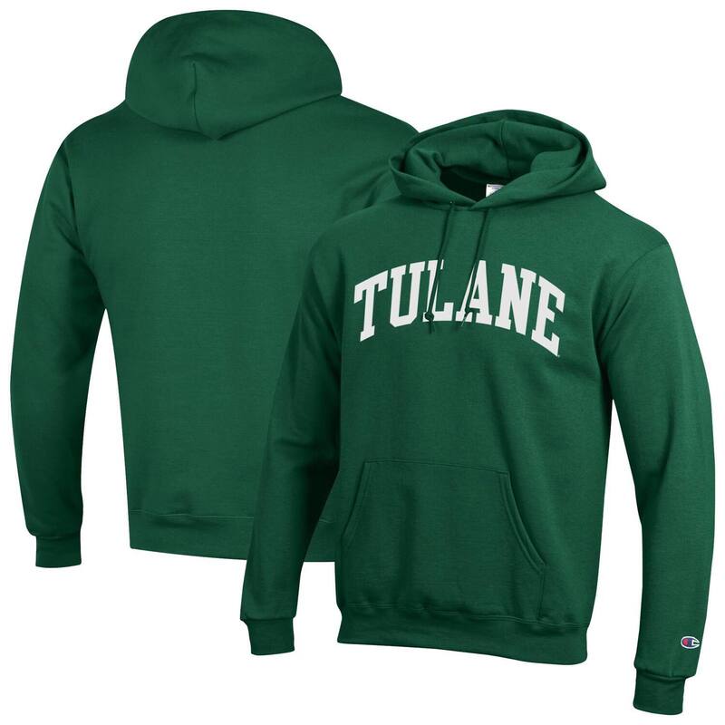 チャンピオン メンズ トップス Tシャツ フリース パーカー Men's Champion Green Tulane Green Wave Basic Arch Fleece Pullover Hoodie Nc2 Green グリーン|ReVida 店