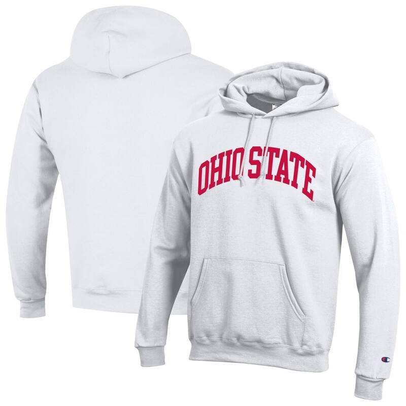 チャンピオン メンズ トップス Tシャツ フリース パーカー Men's Champion White Ohio State Buckeyes Basic Arch Fleece Pullover Hoodie Osu White ホワイト