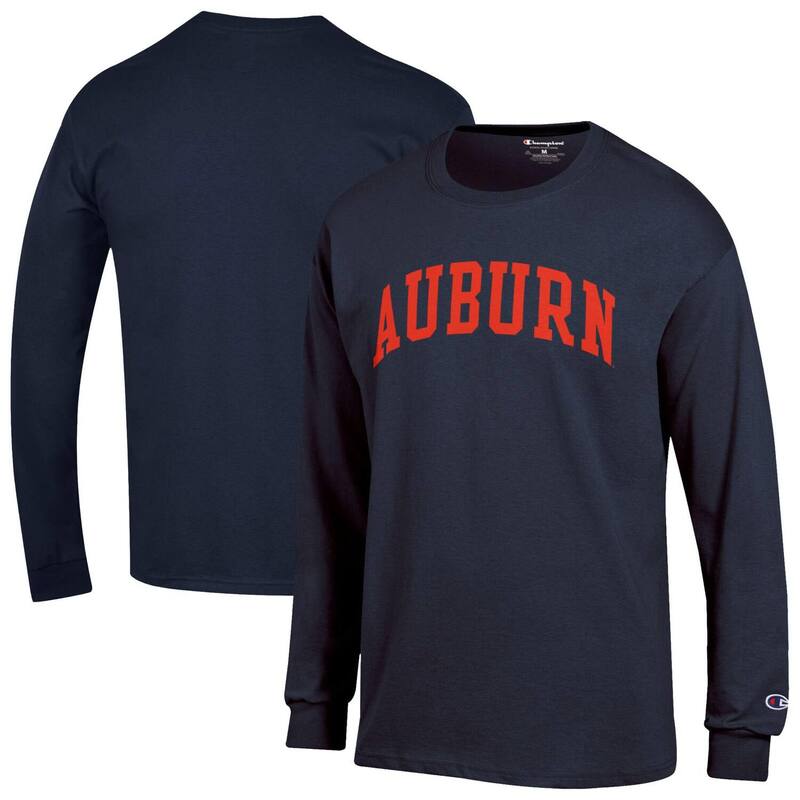チャンピオン メンズ トップス Tシャツ Men Championavy Auburn Tigers Basic Arch Long Sleeve T-Shirt Aub Navy ネイビー