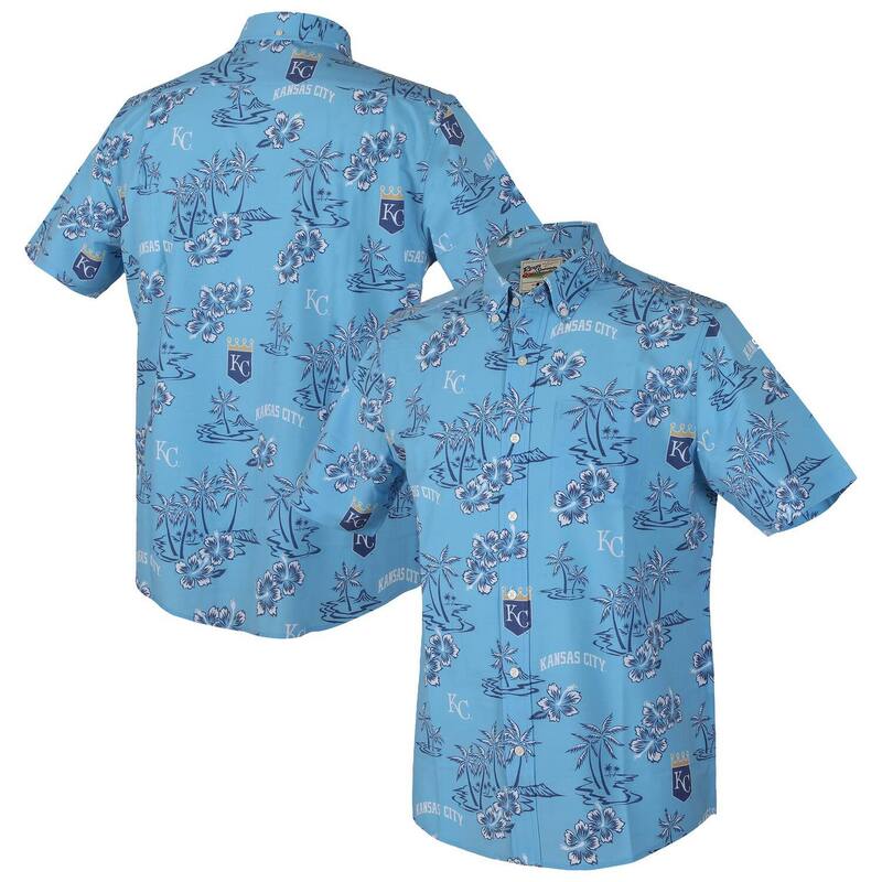 レインスプーナー メンズ トップス Tシャツ Men'sReyn Spooner Light Blue Kansas City Royals Kekai Performance Button-Up Top Rylight ブルー｜ReVida 店