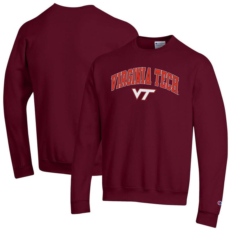 はやりっ児 メンズ トップス プルオーバー 汗水 ロゴタイプ Men\u0027sChampion Maroon Virginia Techokies Arch Over Logo Pullover Sweatshirt Vat Red 赤いこと
