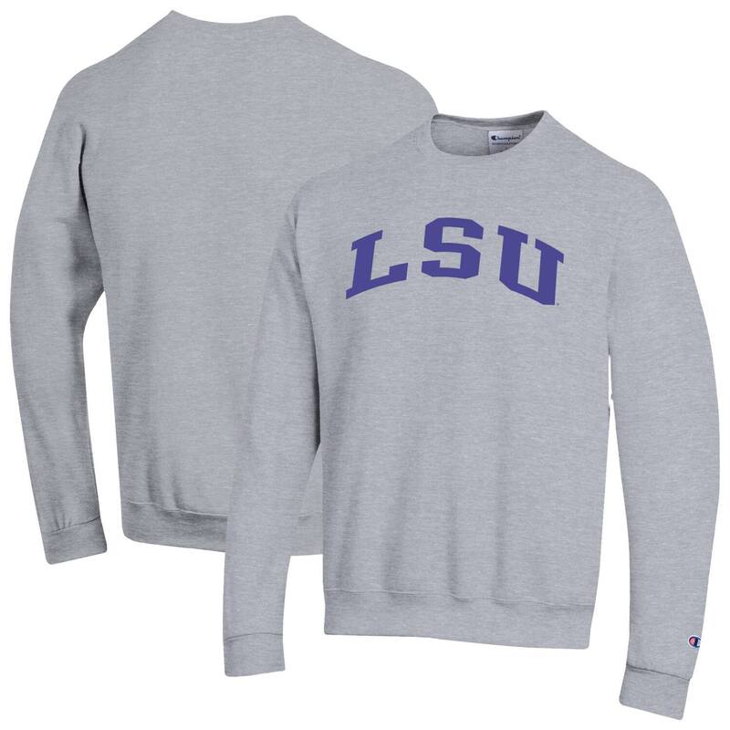 はやりっ児 メンズ トップス プルオーバー 汗水 フリース Men\u0027s Champion Heather Gray LSU Tigers Basic Arch Fleece Pullover Sweatshirt Lsu Grey 薄墨色