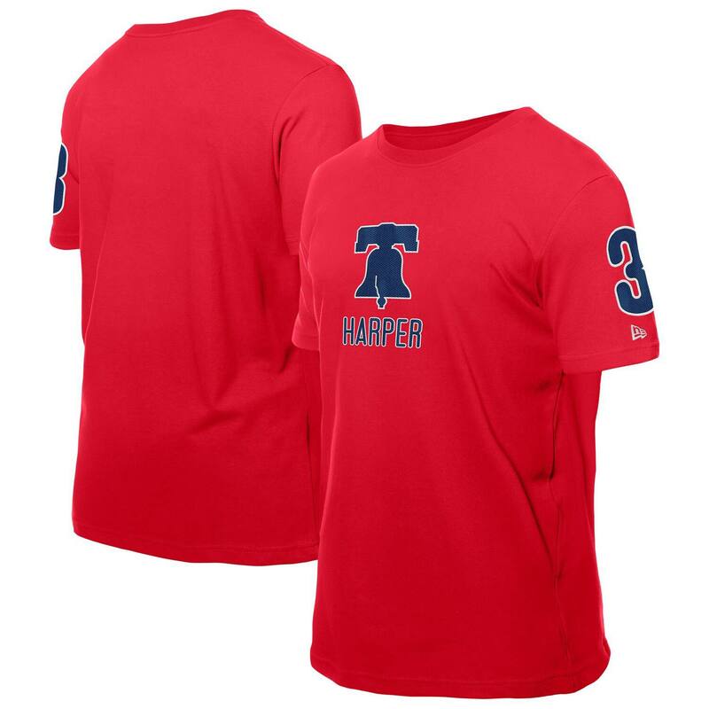 ニュー内鰓 メンズ トップス プルオーバー Men\u0027s New Era Bryce Harpered Philadelphia Phillies Design Lab Name \u0026 Number T-Shirt Phl Red 赤いこと