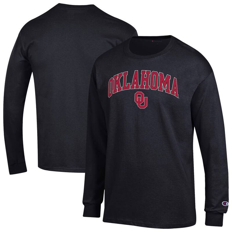 チャンピオン メンズ トップス Tシャツ ロゴ MenChampion Black Oklahoma Sooners Arch Over Logo Long Sleeve T-Shirt Okl Black ブラック