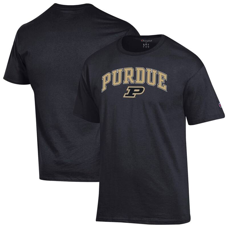チャンピオン メンズ トップス Tシャツ ロゴ Men'sChampion Black Purdue Boilermakers Arched Logo T-Shirt Prd Black ブラック