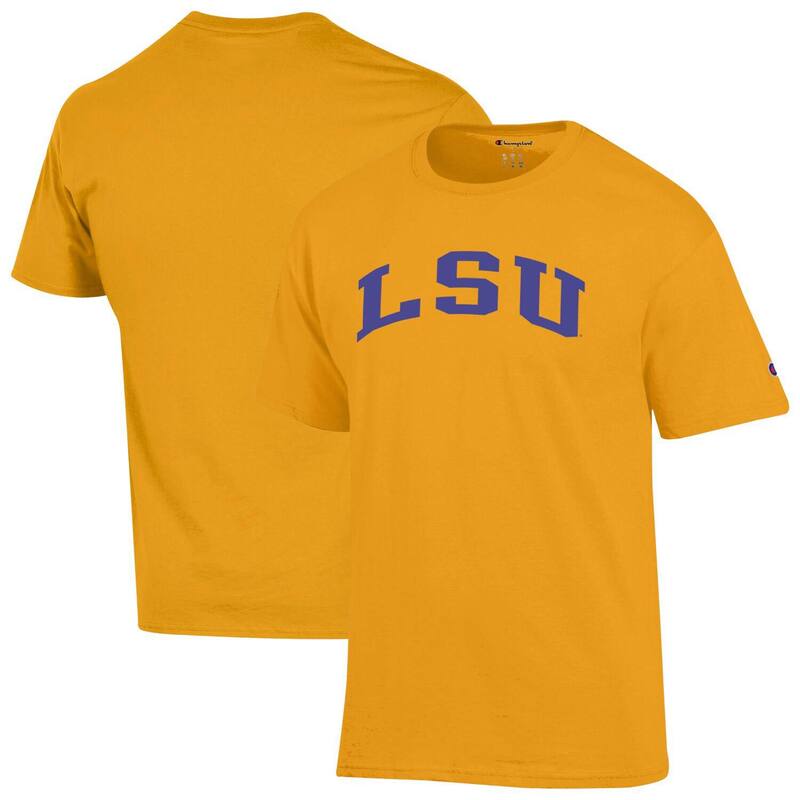 チャンピオン メンズ トップス Tシャツ Men Champion Gold LSU Tigers Basic Arch T-Shirt Lsu Gold ゴールド