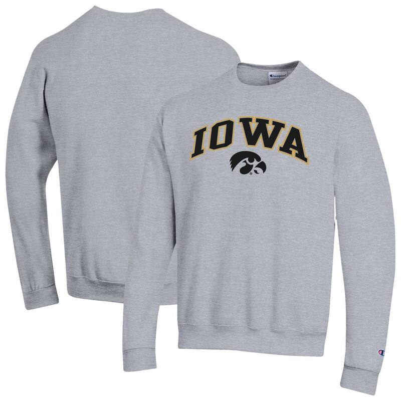 はやりっ児 メンズ トップス プルオーバー 汗水 ロゴタイプ Men\u0027sChampion Heather Gray Iowa Hawkeyes Arch Over Logo Pullover Sweatshirt Iwa Grey 薄墨色