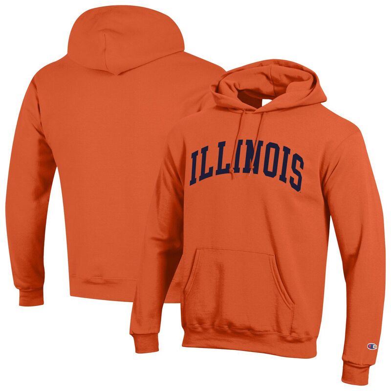 チャンピオン メンズ トップス Tシャツ フリース パーカー Men's Champion Orange Illinois Fighting Illini Basic Arch Fleece Pullover Hoodie Ill Orange オレンジ