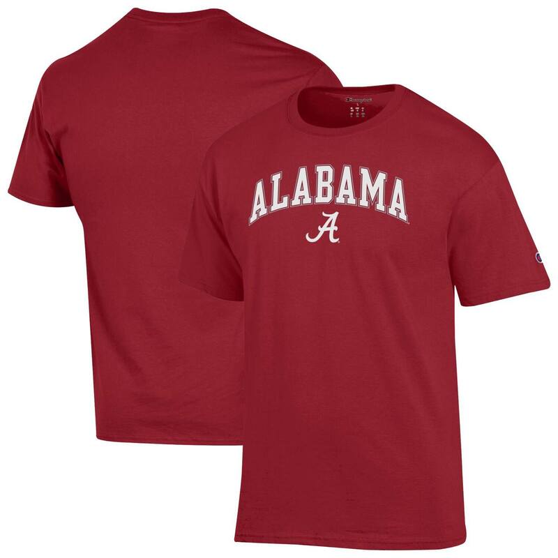 チャンピオン メンズ トップス Tシャツ ロゴ MenChampion Crimson Alabama Crimson Tide Arched Logo T-Shirt Ala Red レッド