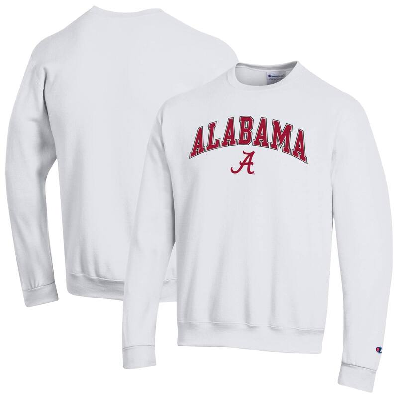 はやりっ児 メンズ トップス プルオーバー 汗水 ロゴタイプ Men\u0027sChampion White Alabama Crimson Tide Arch Over Logo Pullover Sweatshirt Ala White 白いこと