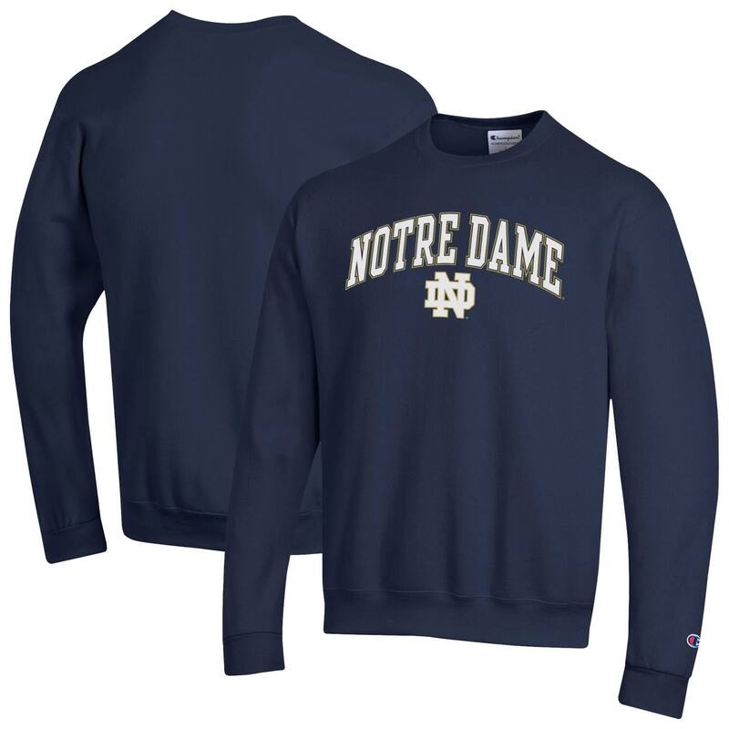 はやりっ児 メンズ トップス プルオーバー 汗水 ロゴタイプ Men\u0027sChampionavy Notre Dame Fighting Irish Arch Over Logo Pullover Sweatshirt Ntd Navy 米国海軍