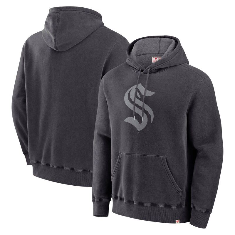 【送料無料】 ファナティクス メンズ Tシャツ トップス Men's Fanatics Black Seattle Kraken Made in Canada Pullover Hoodie Krk Black