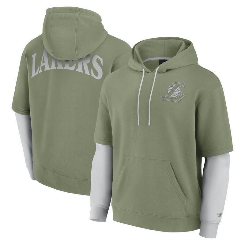 【送料無料】 ファナティクス メンズ Tシャツ トップス Men's Fanatics Olive Los Angeles Lakers Elements Sleek Pullover Hoodie Lak Multi