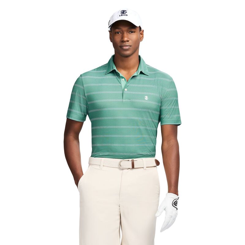 アイゾッド メンズ トップス Tシャツ ポロシャツ Men's IZOD Swingflex Elite Short Sleeve Polo Green Stripe グリーン