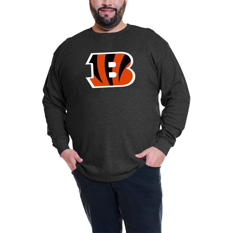 【送料無料】 ファナティクス メンズ Tシャツ トップス Men's Fanatics Joe Burrow Black Cincinnati Bengals Big & Tall Thermal Waffle Long Sleeve T-Shirt Bng Black