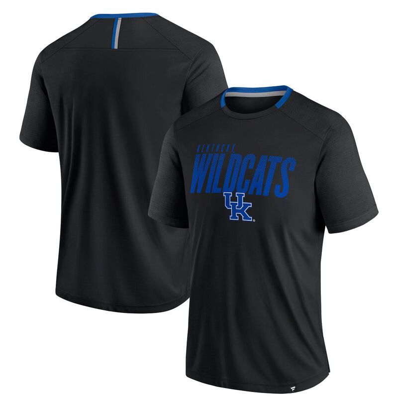 【送料無料】 ファナティクス メンズ Tシャツ トップス Men's Fanatics Black Kentucky Wildcats Defender Fade Slant T-Shirt Ken Black｜ReVida 店