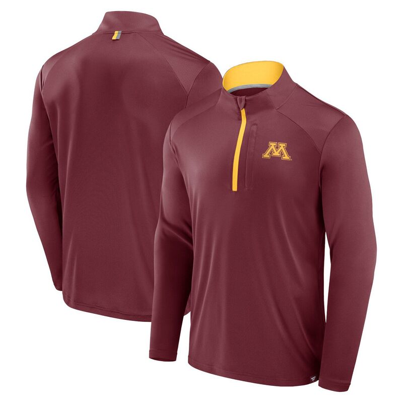 【送料無料】 ファナティクス メンズ Tシャツ トップス Men's Fanatics Maroon Minnesota Golden Gophers Fundamental Defender Quarter-Zip Jacket Min Red