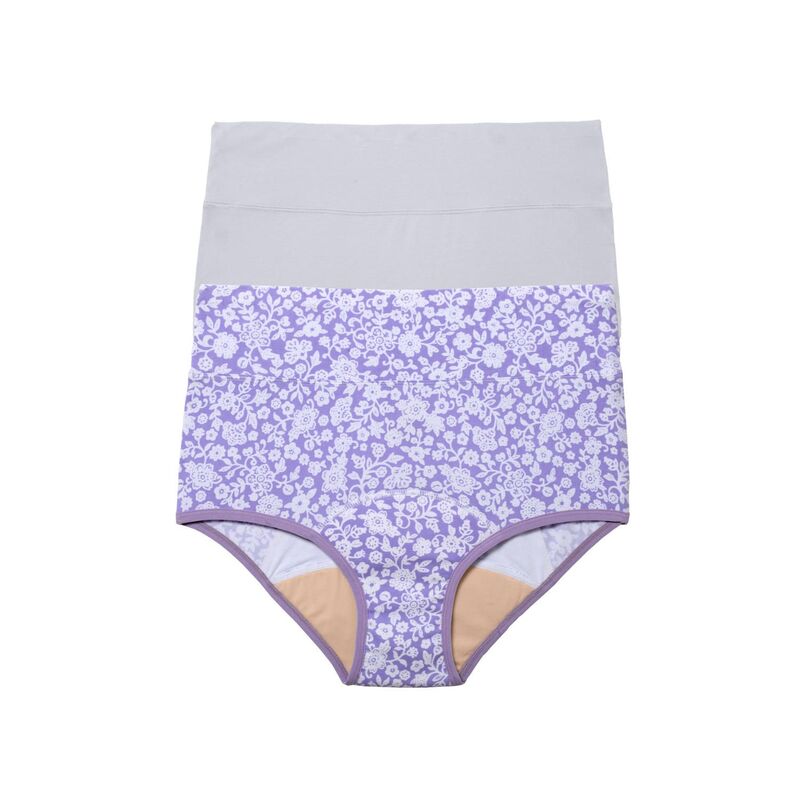 コンフォート チョイス レディース アンダーウェア パンツ プラスサイズ コットン Comfort Choice Plusize Cotton Spandex Incontinence Brief 2-Pack Iris Floral Pack