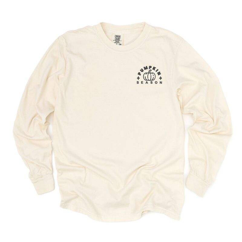 Simply Sage Market レディース トップス Tシャツ 刺繍 Simply Sage Market Embroidered Pumpkin Season Pumpkin Garment Dyed Long Sleeve Ivory アイボリー