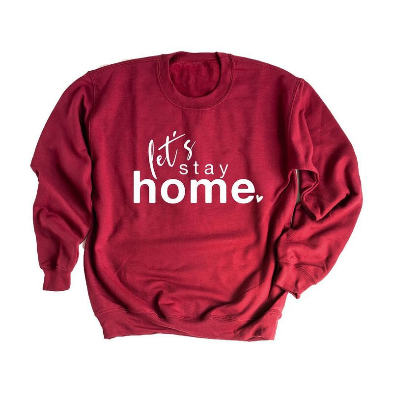 Simply Sage Market レディース トップス Tシャツ スウェット Simply Sage Market Let'stay Home Sweatshirt Cardinal