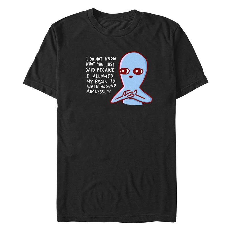アニメキャラクター メンズ トップス Tシャツ トール グラフィック Licensed Character Big & Tall I Allowed My Brain To Walk Aimlessly Graphic Tee Black ブラック