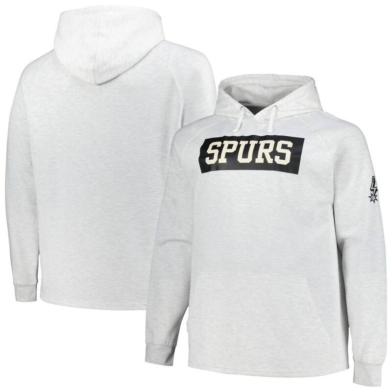 【送料無料】 ファナティクス メンズ Tシャツ トップス Men's Fanatics Ash San Antonio Spurs Big & Tall Raglan Tri-Blend Pullover Hoodie Spr Black