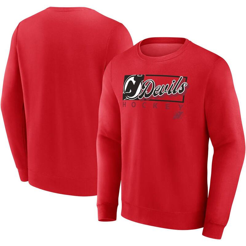 【送料無料】 ファナティクス メンズ Tシャツ トップス Men's Fanatics Red New Jersey Devils Focus Fleece Pullover Sweatshirt Nhl Red