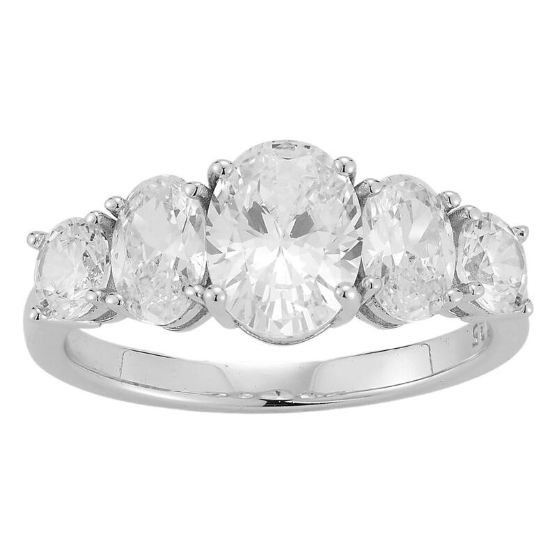 Sunkissed Sterling レディース アクセサリー リング Sunkissed Sterling Silver Graduating Cubic Zirconia Ring Silver Tone シルバー|ReVida 店