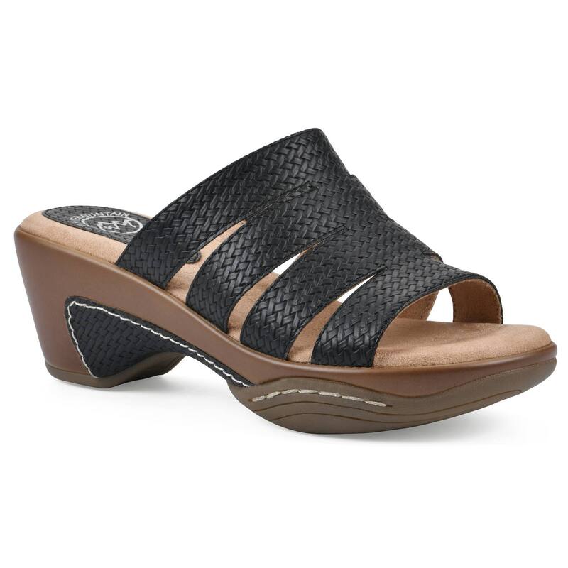 ホワイトマウンテン レディース シューズ サンダル White Mountain Valora Women'slip-On Clog Sandals Black Metallic Woven ブラック