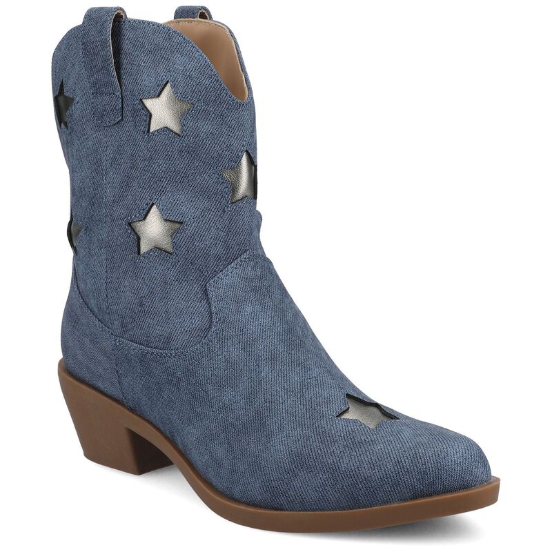 ジャーニー レディース シューズ ブーツ・レインブーツ アンクル Journee Underwood Women's Casual Comfort Pointed Toe Ankle Boots Denim デニム 15,185円