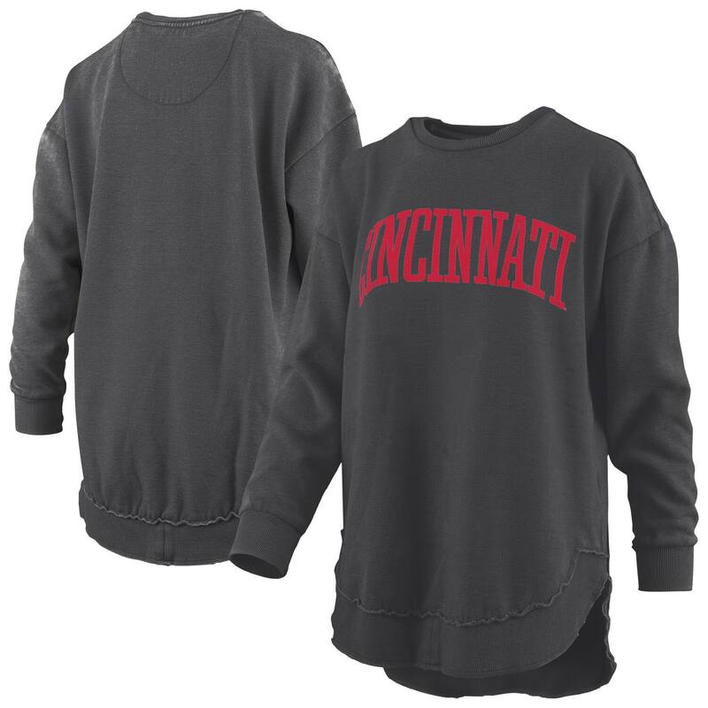 プレスボックス レディース トップス Tシャツ ヴィンテージ スウェット フリース Women's Pressbox Black Cincinnati Bearcats Melange Poncho Vintage Fleece Long Sleeve Pullover Sweatshirt Cin Black ブラック