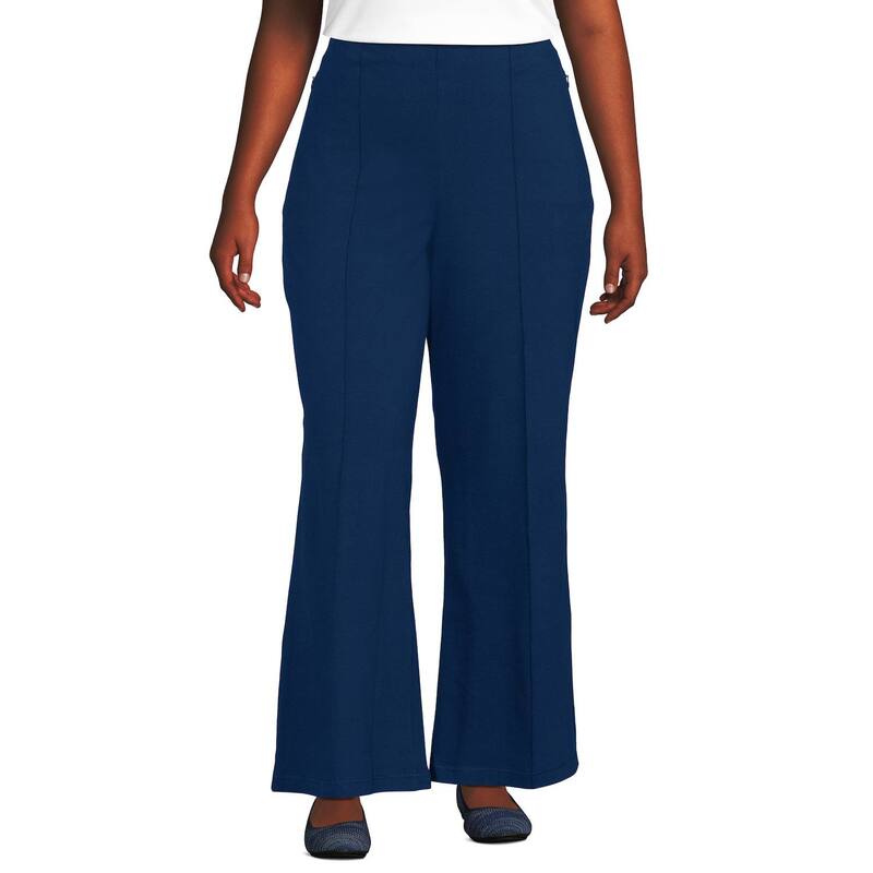 ランズエンド レディース ボトムス デニムパンツ プラスサイズ トール Plusize Lands' End Tall Starfishigh Rise Palazzo Pants Deep Sea Navy ネイビー