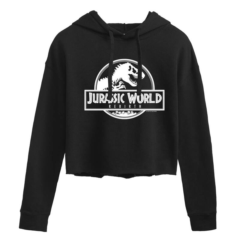 アニメ人となり レディース トップス ティーシャツ クロップド パーカー Licensed Character Juniors\u0027 Jurassic World Rebirth Cropped Hoodie Black 黒いこと トップス-レディースファッション-Tシャツ・カットソー