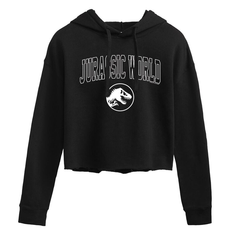 アニメ人となり レディース トップス ティーシャツ クロップド ロゴタイプ パーカー Licensed Character Juniors\u0027 Jurassic World Rebirth Logo Cropped Hoodie Black 黒いこと レディースファッション-トップス-Tシャツ・カットソー