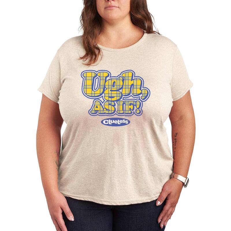 アニメキャラクター レディース トップス Tシャツ プラスサイズ グラフィック Licensed Character Plusize Clueless Ugh As If! Graphic Tee Beige ベージュ