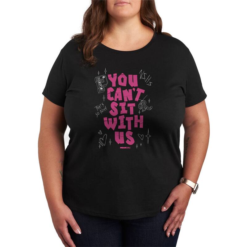 アニメキャラクター レディース トップス Tシャツ プラスサイズ グラフィック Licensed Character Plusize Mean Girls You Can't Sit With Us Graphic Tee Black ブラック