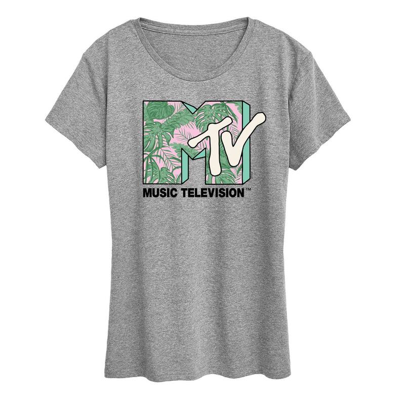 アニメキャラクター レディース トップス Tシャツ グラフィック Licensed Character Women's MTV Tropicaleaves Graphic Tee Heather Gray グレー
