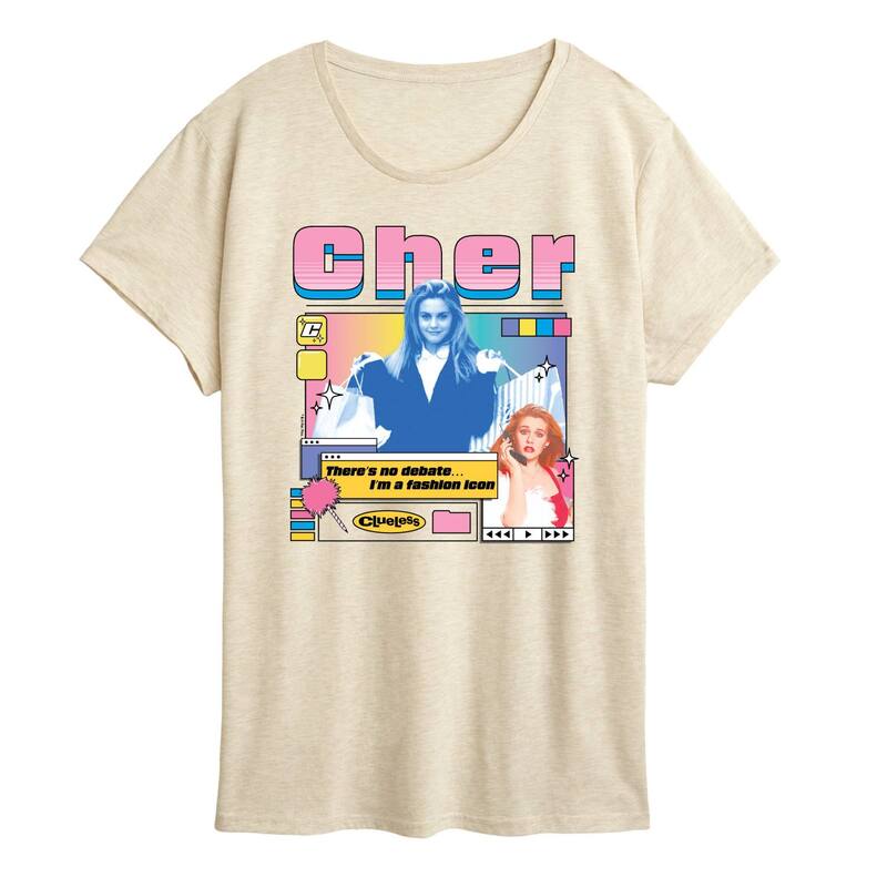 アニメキャラクター レディース トップス Tシャツ グラフィック Licensed Character Women's Clueless Fashion Icon Graphic Tee Beige ベージュ