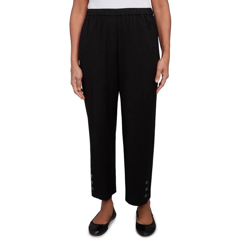 アルフレッド ダナー レディース ボトムス カジュアルパンツ プチ アンクル Petite Alfredunner Button Cuffed Elastic Waist Ankle Pants Black ブラック