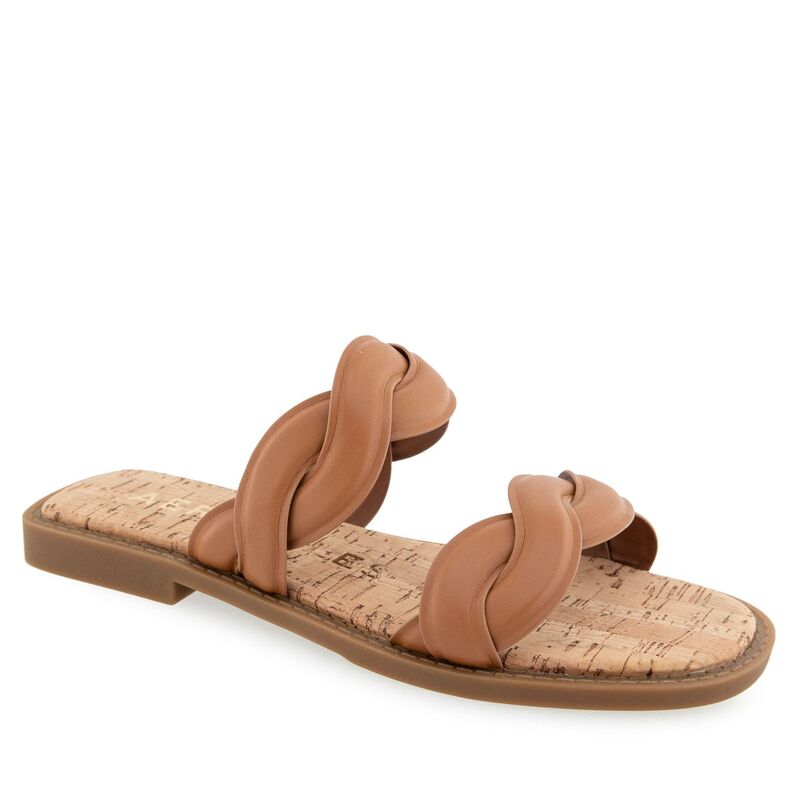 エアロソールズ レディース シューズ サンダル Aerosoles Colette Women's Flat Slide Sandals Tan タン