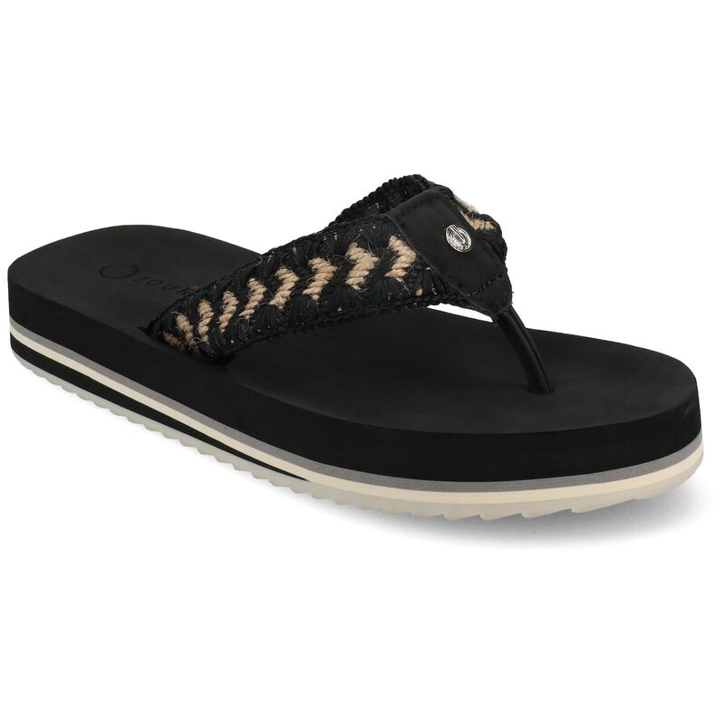 ジャーニー レディース シューズ サンダル Journeeloddie Woven Strap Women's Thong Flip Flop Sandals Black ブラック｜ReVida 店